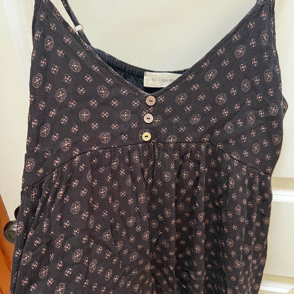 Together Black and Tan Buttoned Dress